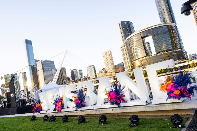 Brisbane Sign at the Australian Tourism Exchange's Queensland Showcase at Southbank Parklands